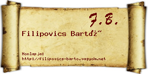 Filipovics Bartó névjegykártya